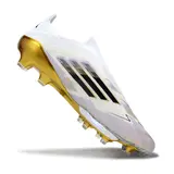 Adidas F50+ Elite Laceless White Black and Gold Firm Ground FG Football Boot