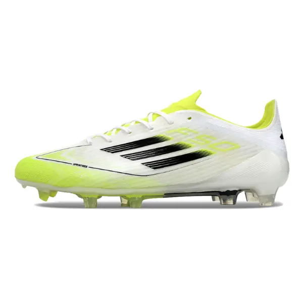 Adidas F50 Elite White Green and Black Firm Ground FG Football Boot