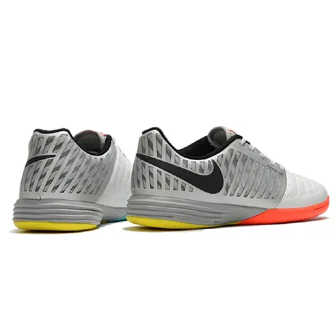 Nike Lunar Gato II White and Gray Indoor IC Football Boot - Grey/Orange