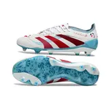 Adidas Predator 25 Elite White, Red and Blue Firm Ground FG Football Boot