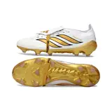Adidas Predator 26 Elite Tongue White and Golden Firm Ground FG Football Boot