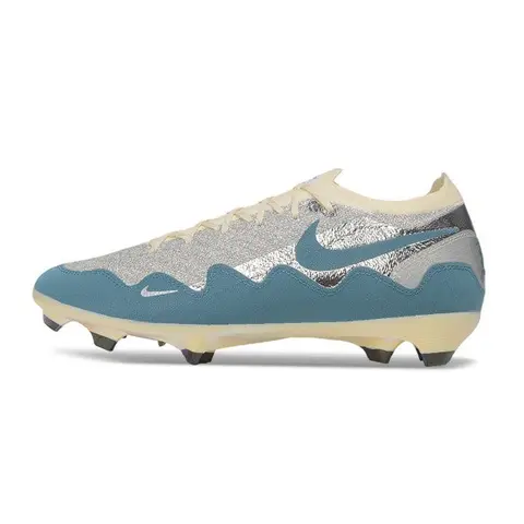 Nike x Patta Mercurial Vapor Elite Silver, Blue and White Firm Ground FG Football Boot