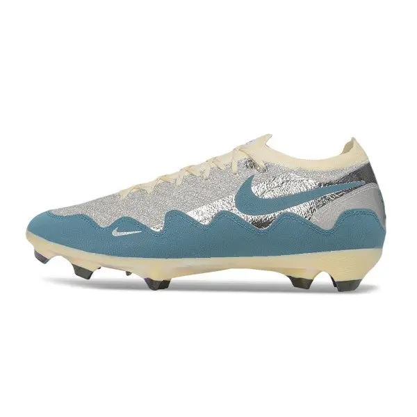 Nike x Patta Mercurial Vapor Elite Silver, Blue and White Firm Ground FG Football Boot