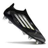Adidas F50 Elite Lace Less Black White and Green Mixed Studs SG Football Boot