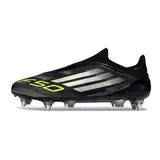 Adidas F50 Elite Lace Less Black White and Green Mixed Studs SG Football Boot