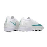 Nike Air Zoom Mercurial Vapor 17 Elite White and Light Blue Turf TF Kids Football Boot
