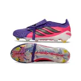 Adidas Predator 26 Elite Tongue Pink and Purple Kids Firm Ground FG Football Boot