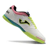 Joma Top Flex 24 IC White Pink and Green Futsal IC Football Boot