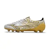 Mizuno Alpha White and Gold Firm Ground FG Football Boot