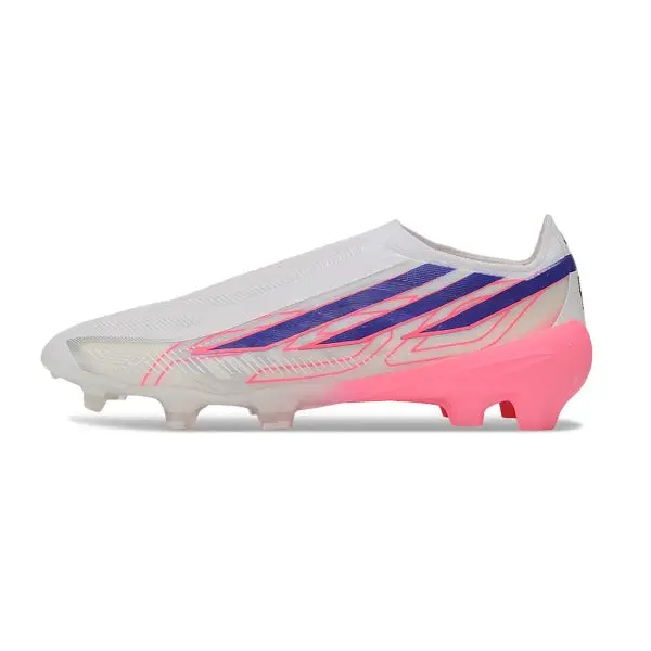 Adidas F50 Hyperfast Laceless Elite World Cup Pack Firm Ground FG Football Boot - White/Pink Sole