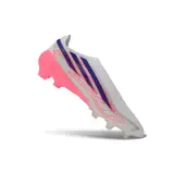 Adidas F50 Hyperfast Laceless Elite World Cup Pack Firm Ground FG Football Boot - White/Pink Sole