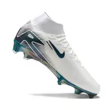 Nike Air Zoom Mercurial Superfly 10 Elite White and Green Firm Ground FG Kids Football Boot - White/Blue