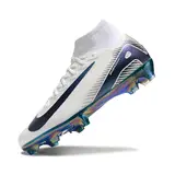 Nike Air Zoom Mercurial Superfly 10 Elite White and Green Firm Ground FG Kids Football Boot - White/Blue