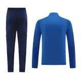 Adidas Blue Cold Set Quarter-Zip Top and Pants - Blue/Navy Stripes