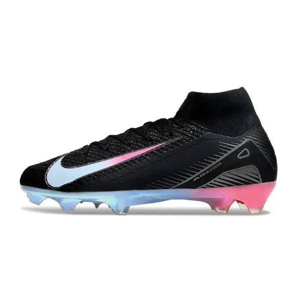 Nike Air Zoom Mercurial Superfly 10 Elite Black Blue and Pink Firm Ground FG Football Boot