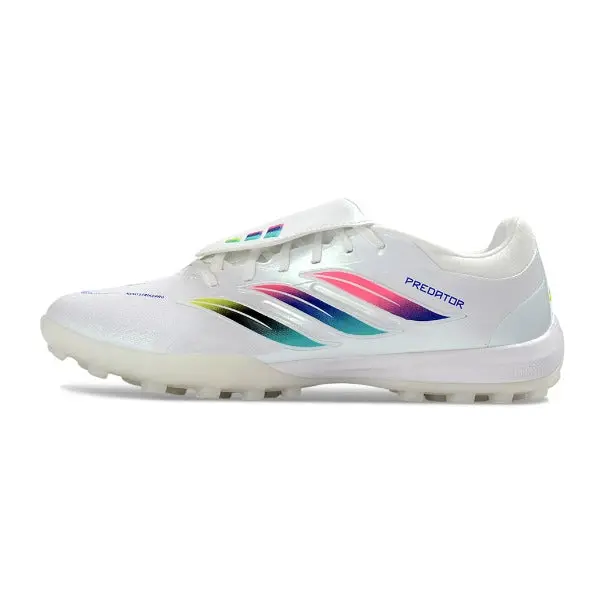 Adidas Predator 26 League Tongue White, Pink and Blue Turf TF Football Boot