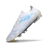 Adidas F50 Primeknit Elite White and Light Blue Firm Ground FG Football Boot