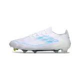Adidas F50 Primeknit Elite White and Light Blue Firm Ground FG Football Boot