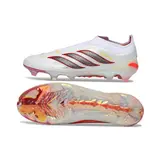 Adidas Predator 26 Elite Laceless White and Red Firm Ground FG Football Boot