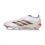 Adidas Predator 26 Elite Laceless White and Red Firm Ground FG Football Boot
