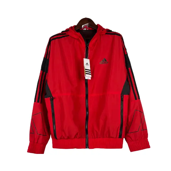 Adidas Red and Black Windbreaker Jacket