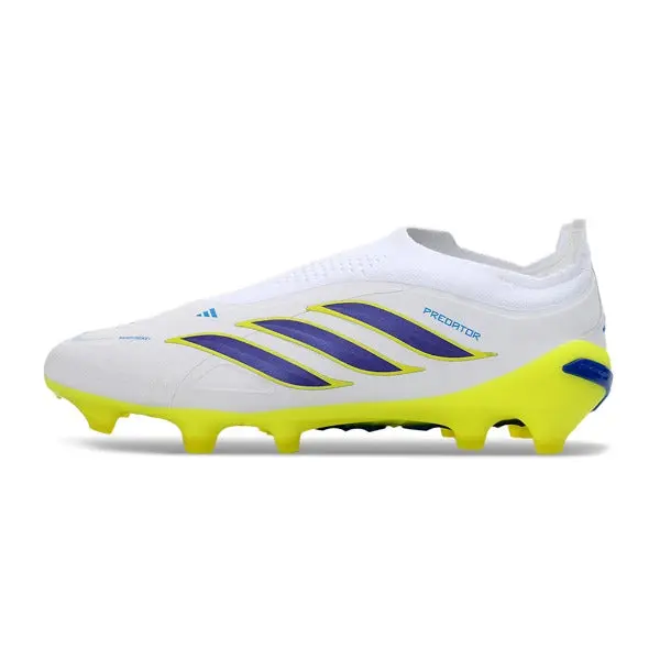 Adidas Predator 26 Elite Laceless White and Yellow Firm Ground FG Football Boot