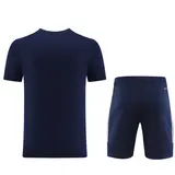 Adidas Dark Blue Training Set T-Shirt and Shorts - Navy/Blue Pattern
