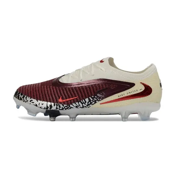 Nike Phantom 6 Elite White and Dark Red Kids Fim Ground FG  Football Boot