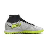Nike Zoom Mercurial Superfly 9 Elite Gray and Green Turf TF Kids Football Boot