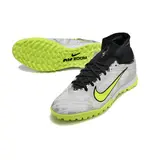 Nike Zoom Mercurial Superfly 9 Elite Gray and Green Turf TF Kids Football Boot