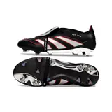 Adidas Predator 25 Elite Tongue Black Silver and Red Firm Ground FG Football Boot