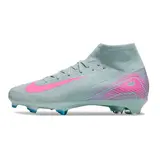 Nike Air Zoom Mercurial Superfly 10 Elite Light Blue and Pink Firm Ground FG Kids Football Boot - Grey/Pink