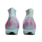 Nike Air Zoom Mercurial Superfly 10 Elite Light Blue and Pink Firm Ground FG Kids Football Boot - Grey/Pink