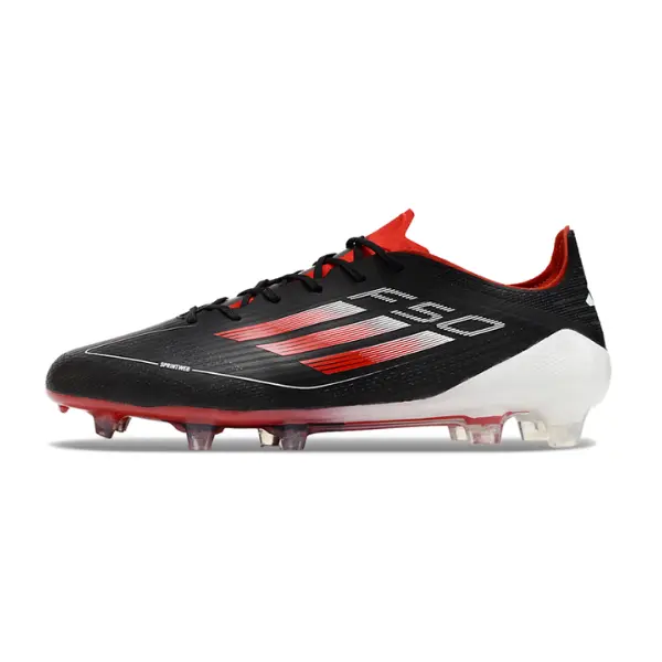 Adidas F50 Elite Black White and Red Firm Ground FG Football Boot