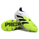 Adidas Predator 25 Elite Laceless White and Green Firm Ground FG Kids Football Boot