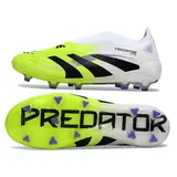 Adidas Predator 25 Elite Laceless White and Green Firm Ground FG Kids Football Boot