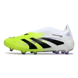 Adidas Predator 25 Elite Laceless White and Green Firm Ground FG Kids Football Boot