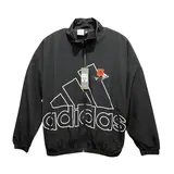 Adidas Black Windbreaker Jacket - Big Logo Print