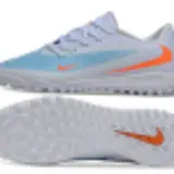 Nike Phantom 6 Academy White Blue and Orange Turf TF Football Boot