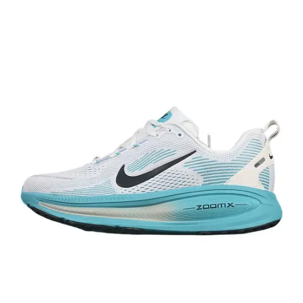 Nike Air Zoom Vomero 18 White and Light Blue Running Shoes - Aqua