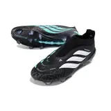Adidas Predator 26 Elite Laceless Black and Light Blue Firm Ground FG Football Boot