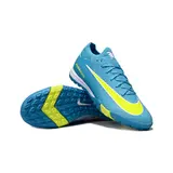 Nike Zoom Mercurial Vapor 16 Elite Kids Light Blue and Green Turf TF Football Boot