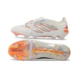 Adidas Predator 26 Elite Tongue White and Orange Firm Ground FG Football Boot - White/Copper