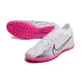 Nike Zoom Mercurial Vapor 15 Elite White and Pink Turf TF Kids Football Boot