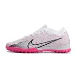 Nike Zoom Mercurial Vapor 15 Elite White and Pink Turf TF Kids Football Boot