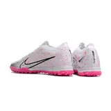 Nike Zoom Mercurial Vapor 15 Elite White and Pink Turf TF Kids Football Boot