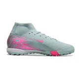 Nike Zoom Mercurial Superfly 10 Elite Kids Light Blue and Pink Turf TF Football Boot - Grey/Pink