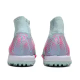 Nike Zoom Mercurial Superfly 10 Elite Kids Light Blue and Pink Turf TF Football Boot - Grey/Pink