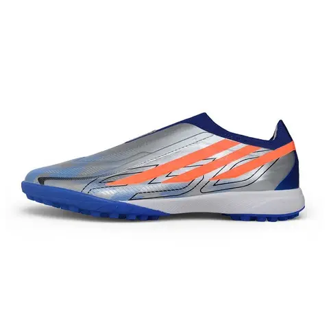Adidas F50 Hyperfast Laceless Elite Gray, Blue and Orange Turf TF Football Boot