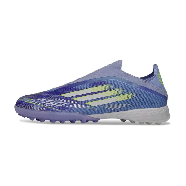 Adidas F50 Laceless Elite Sparkfusion Pack Turf TF Football Boot - Purple/Blue